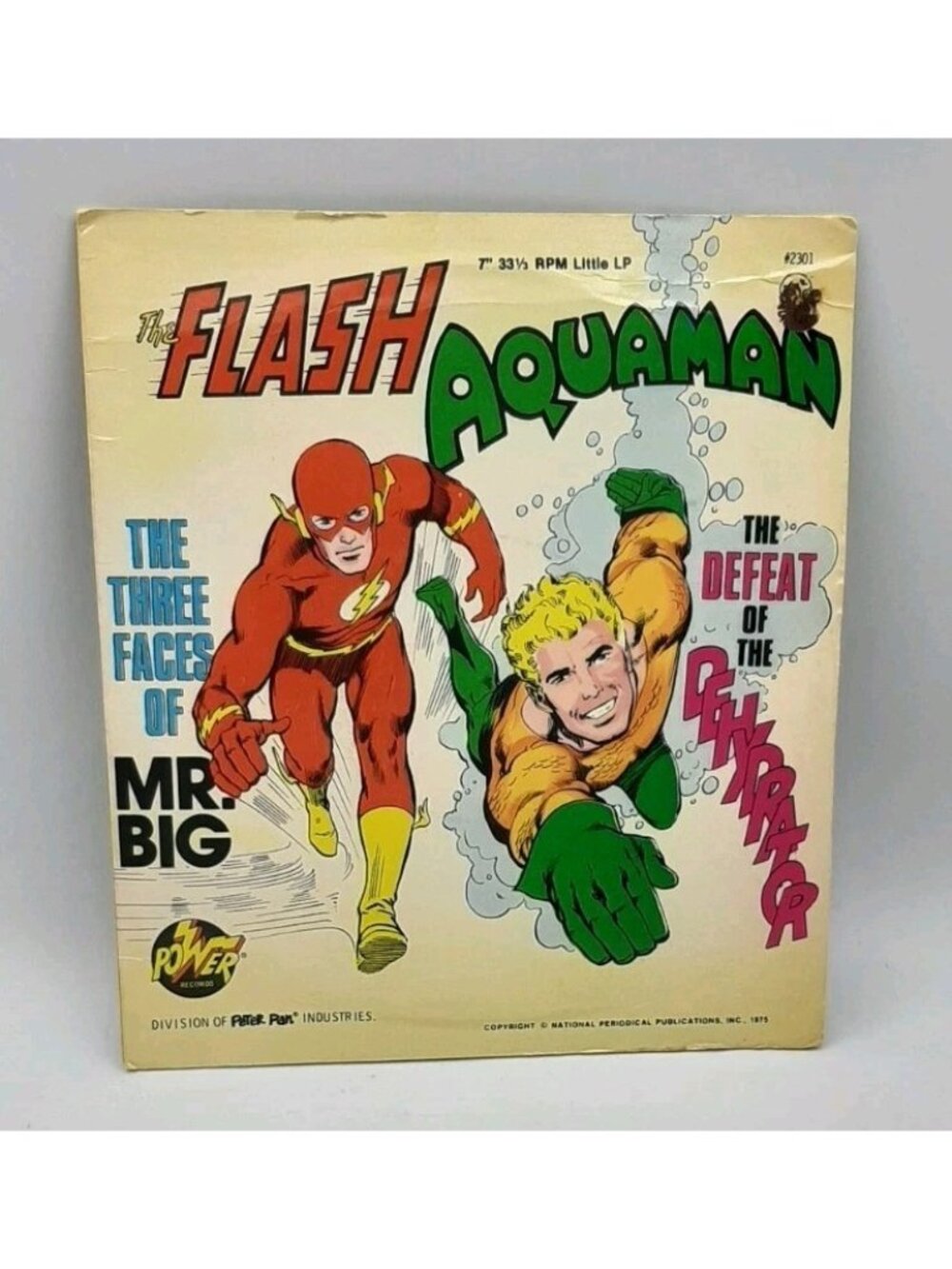 The Flash & Aquaman 7" 33 RPM Vinyl Record 1975 Peter Pan Records DC Comics